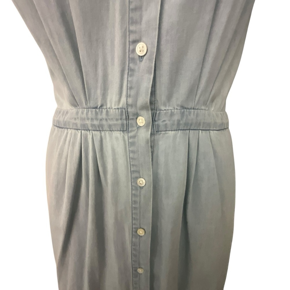 Joie’ Awel Light Blue Button Front Chambray Midi Dress in Western Fade - Picture 9 of 16